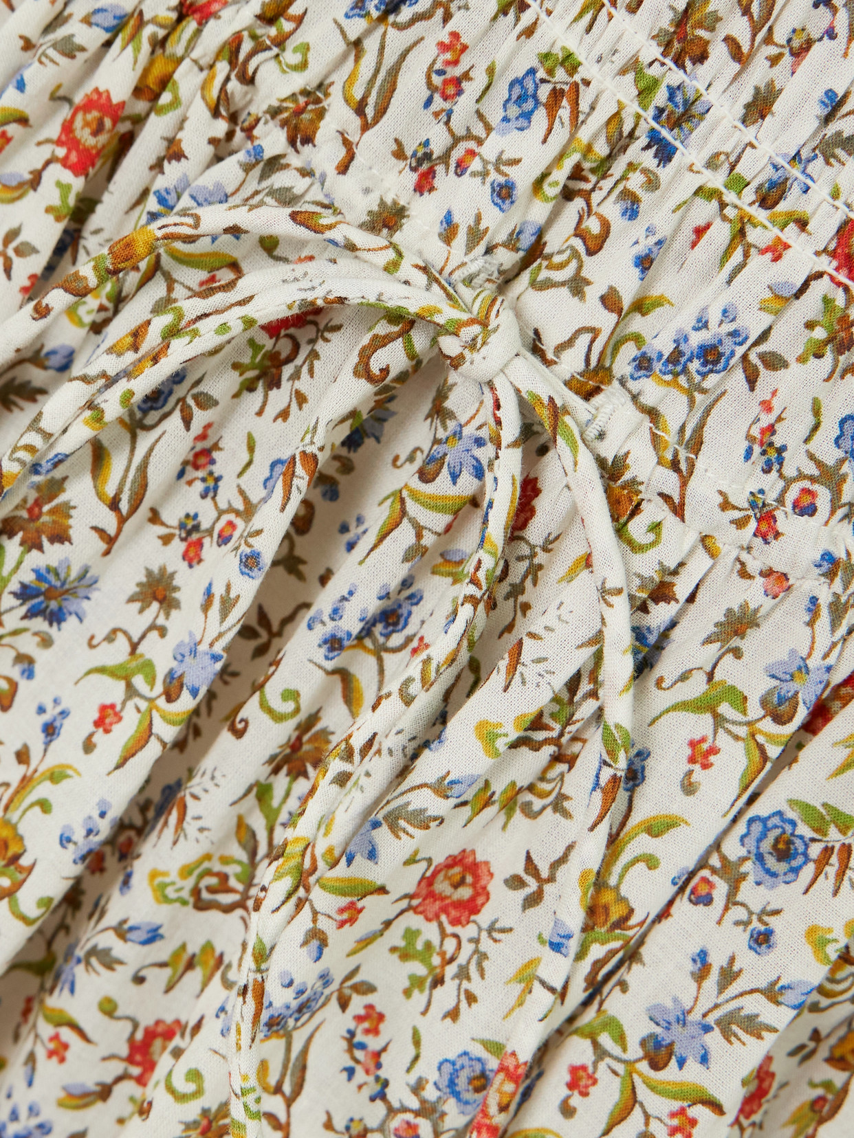 Doen Emmaretta Shirred Floral-print Cotton-voile Midi Dress