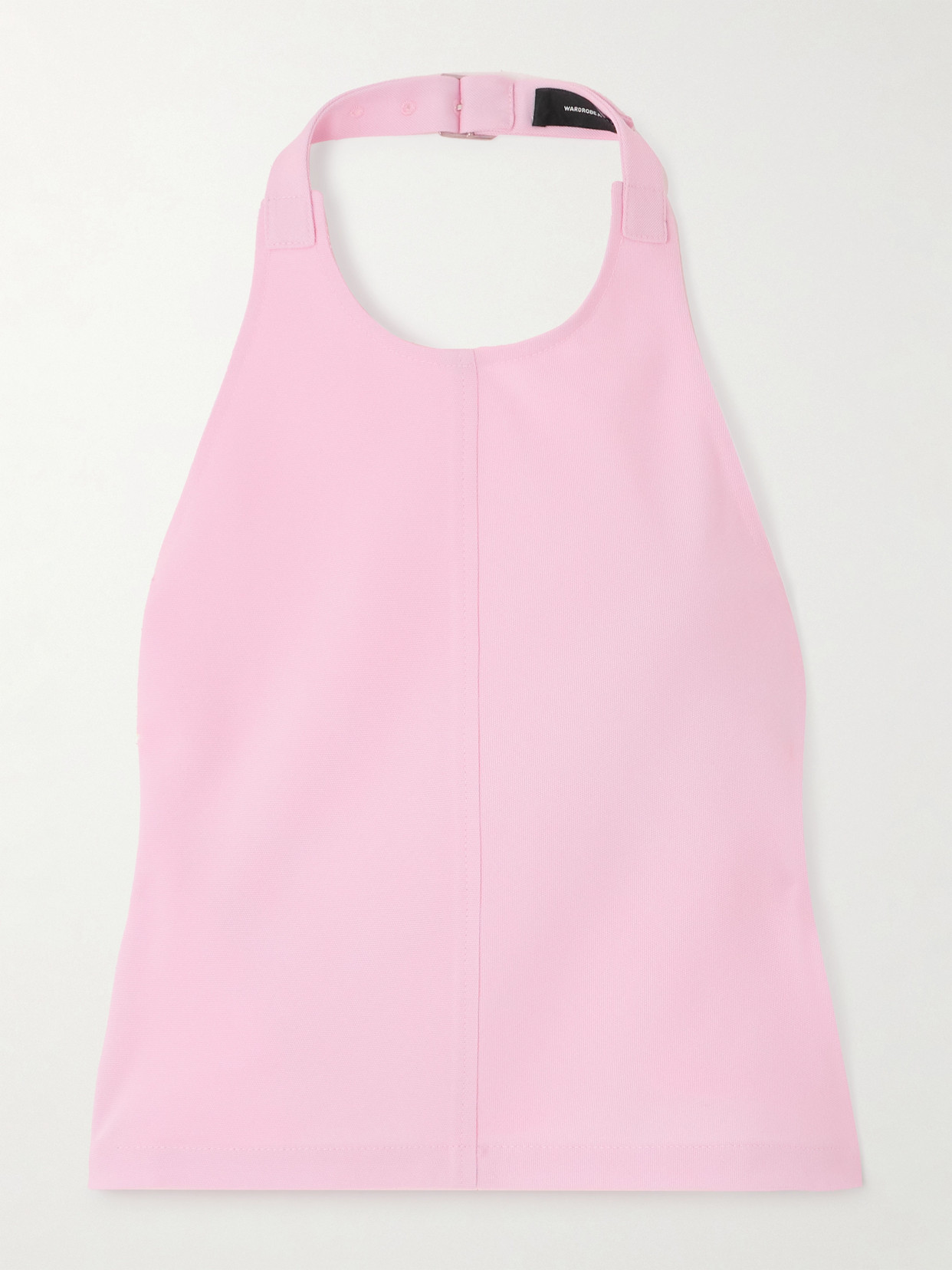 Wardrobe.nyc Open-back Grain De Poudre Wool Halterneck Top