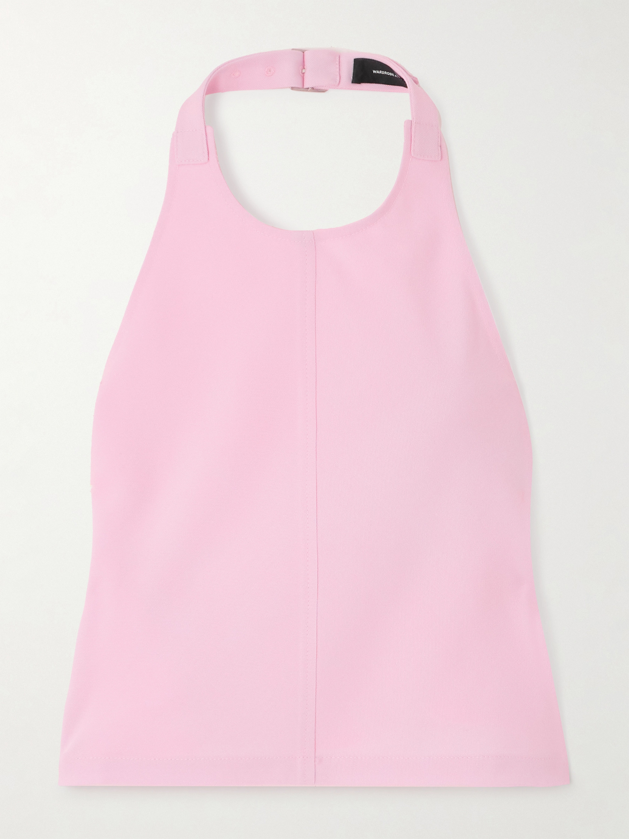 Wardrobe.NYC Open-back grain de poudre wool halterneck top