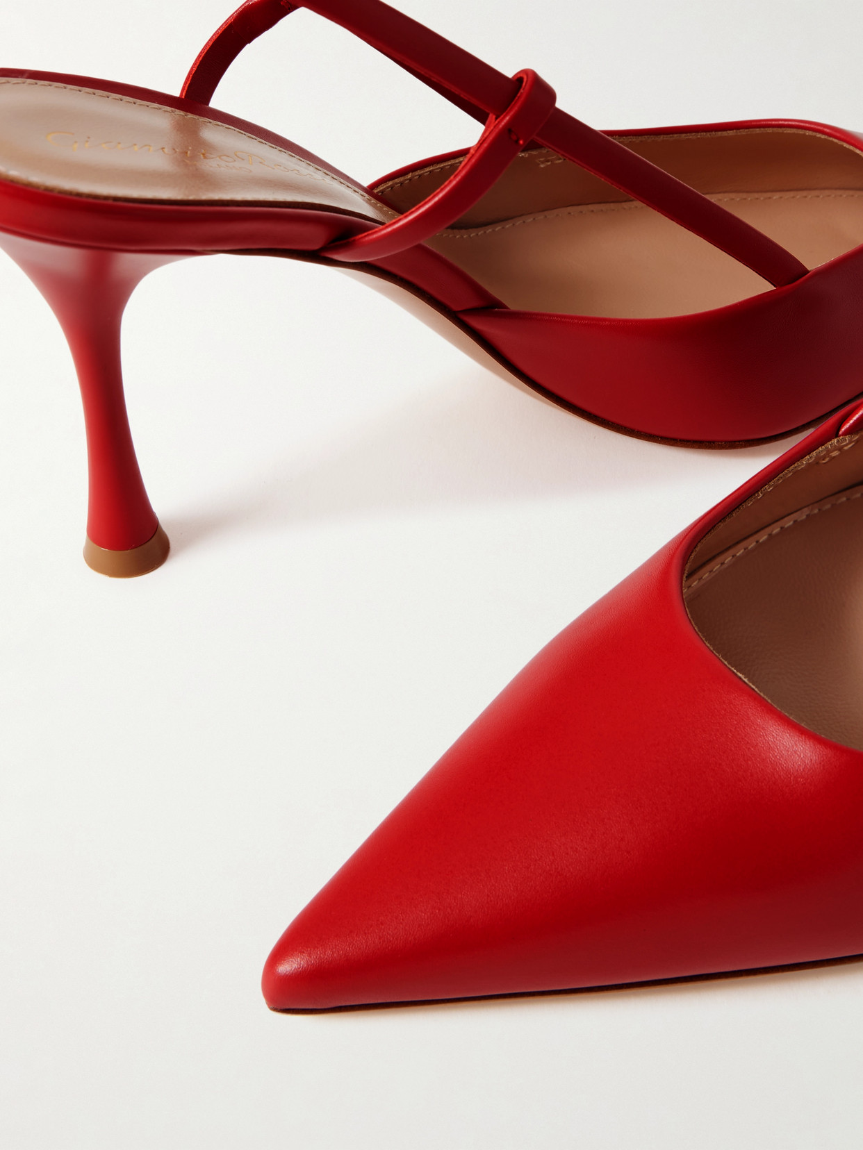 Gianvito Rossi Ascent 85 Leather Slingback Pumps