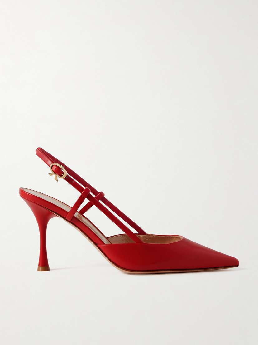 Gianvito Rossi Ascent 85 Leather Slingback Pumps