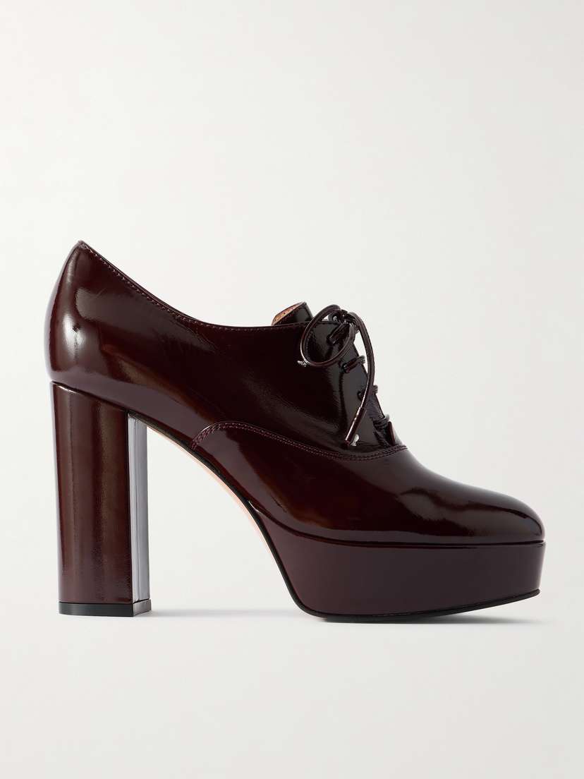 Gianvito Rossi 70 Patent-leather Platform Oxford Pumps