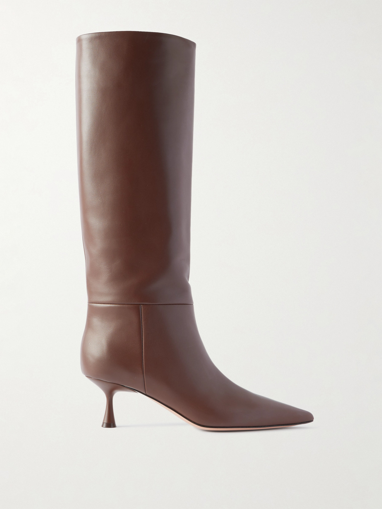 Gianvito Rossi Vitello Glove 55 Leather Boots In Brown