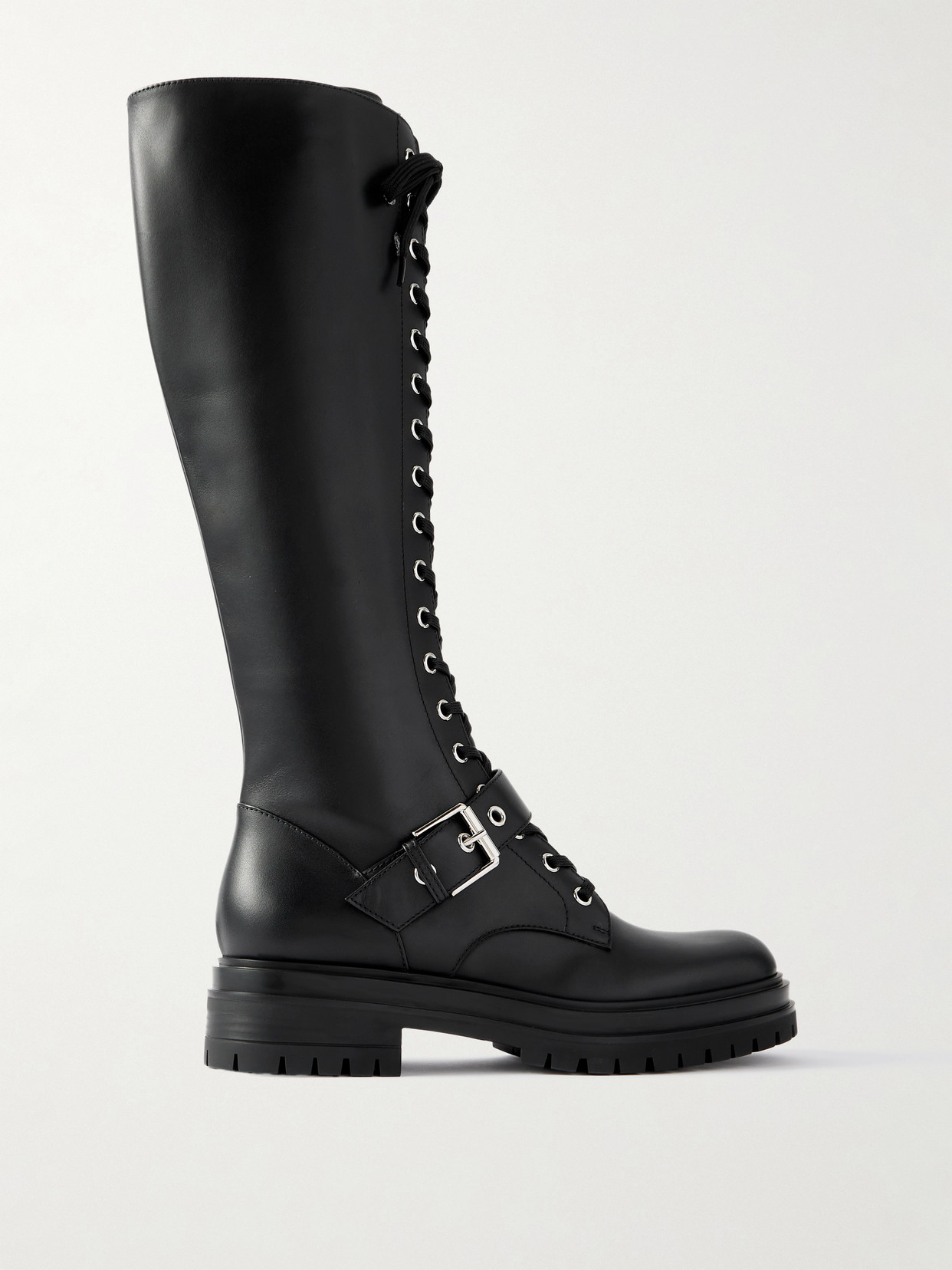 Gianvito Rossi Leather Knee Boots In Black