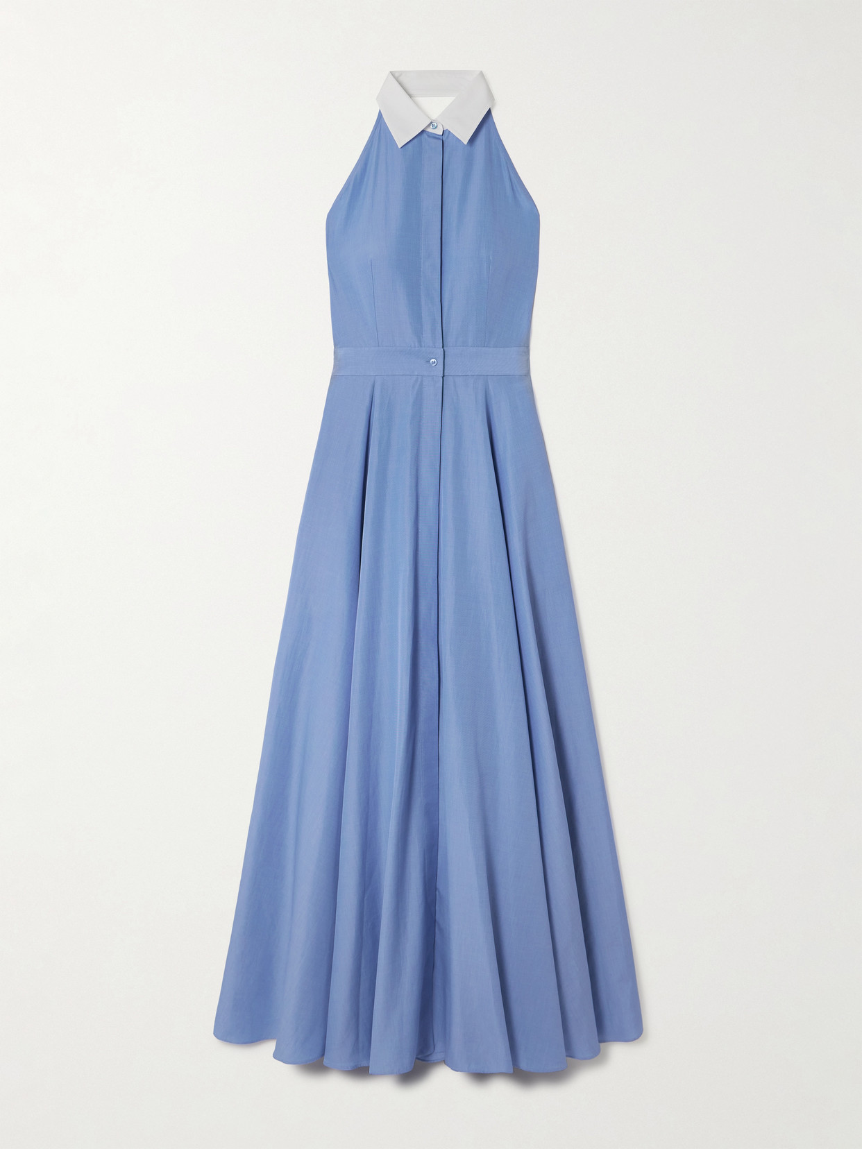 Ralph Lauren Eldred Open-back Pleated Cotton Maxi Dress