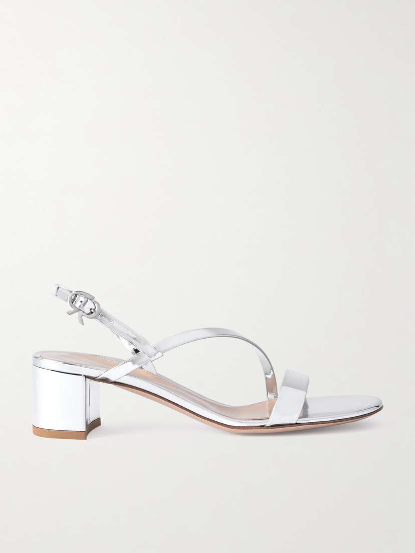 Gianvito Rossi Betsey 45 Metallic Leather Sandals