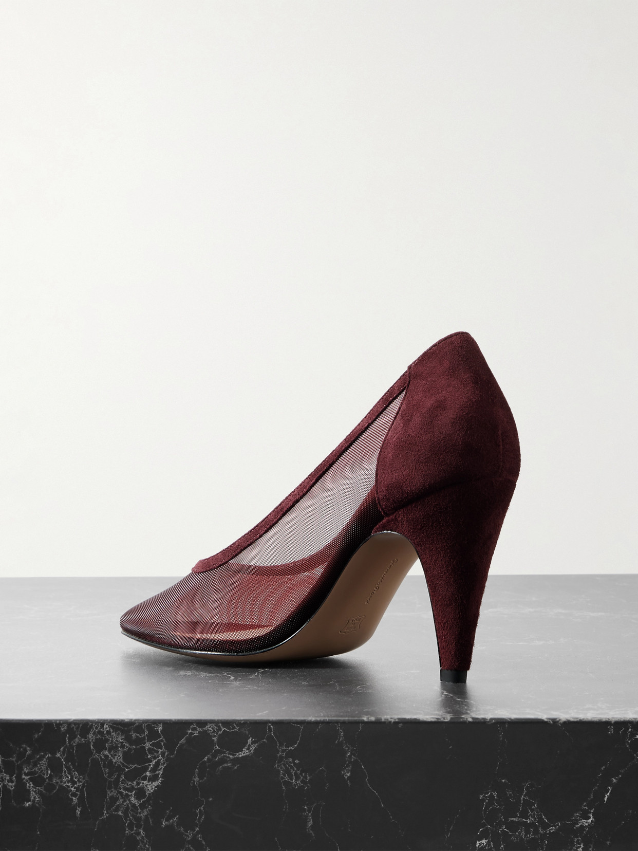 Gianvito Rossi Rete 85 Suede-trimmed Mesh Pumps