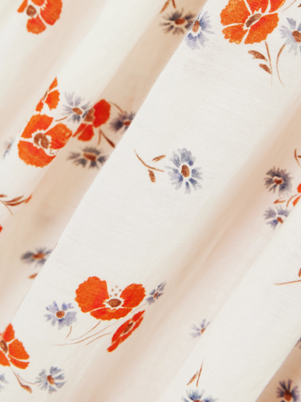 Doen Ischia Shirred Floral-print Organic Cotton-blend Voile Midi Dress