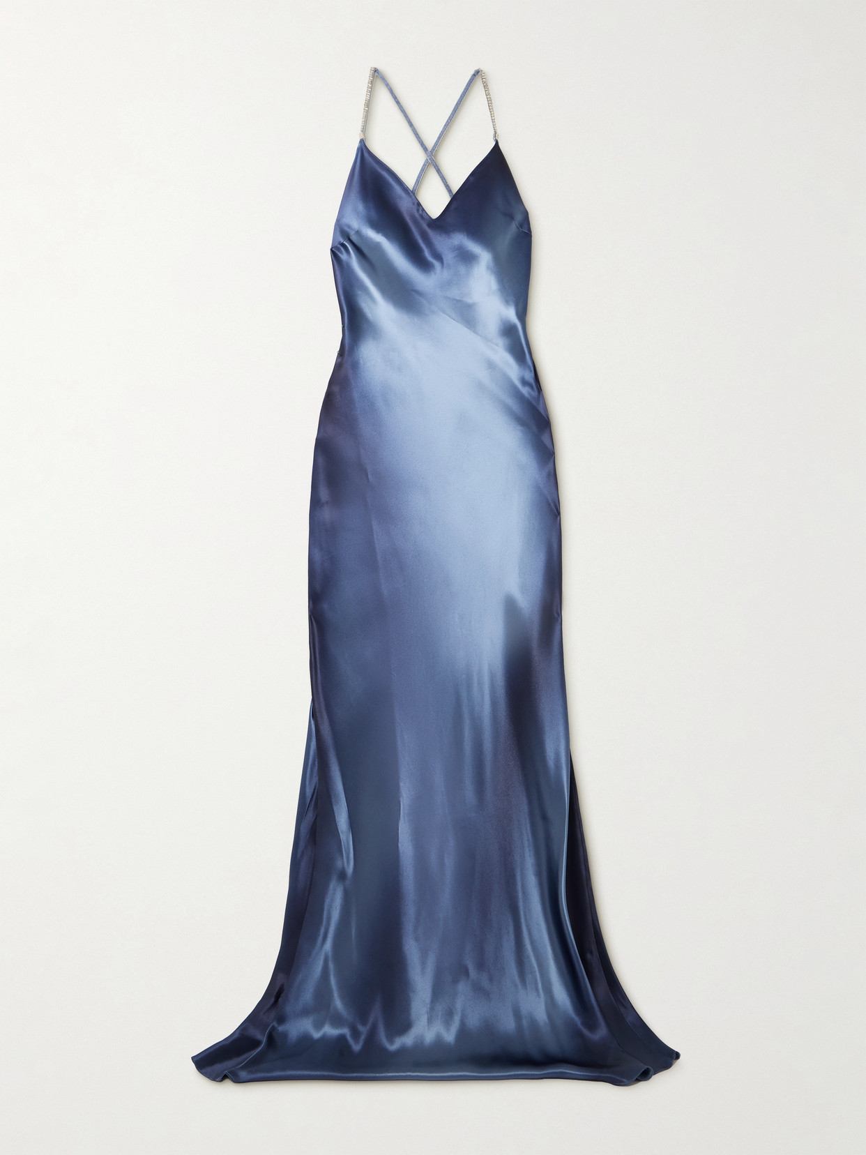 Ralph Lauren Autumn Crystal-embellished Charmeuse Gown In Blue