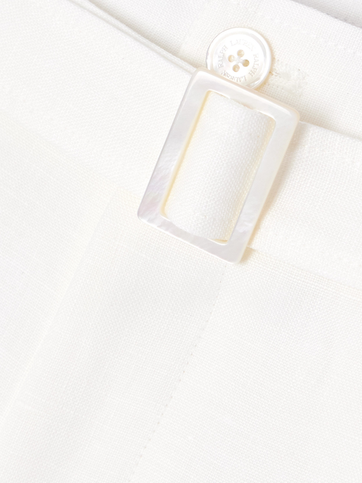 Polo Ralph Lauren Denise Belted Pleated Linen Shorts In White