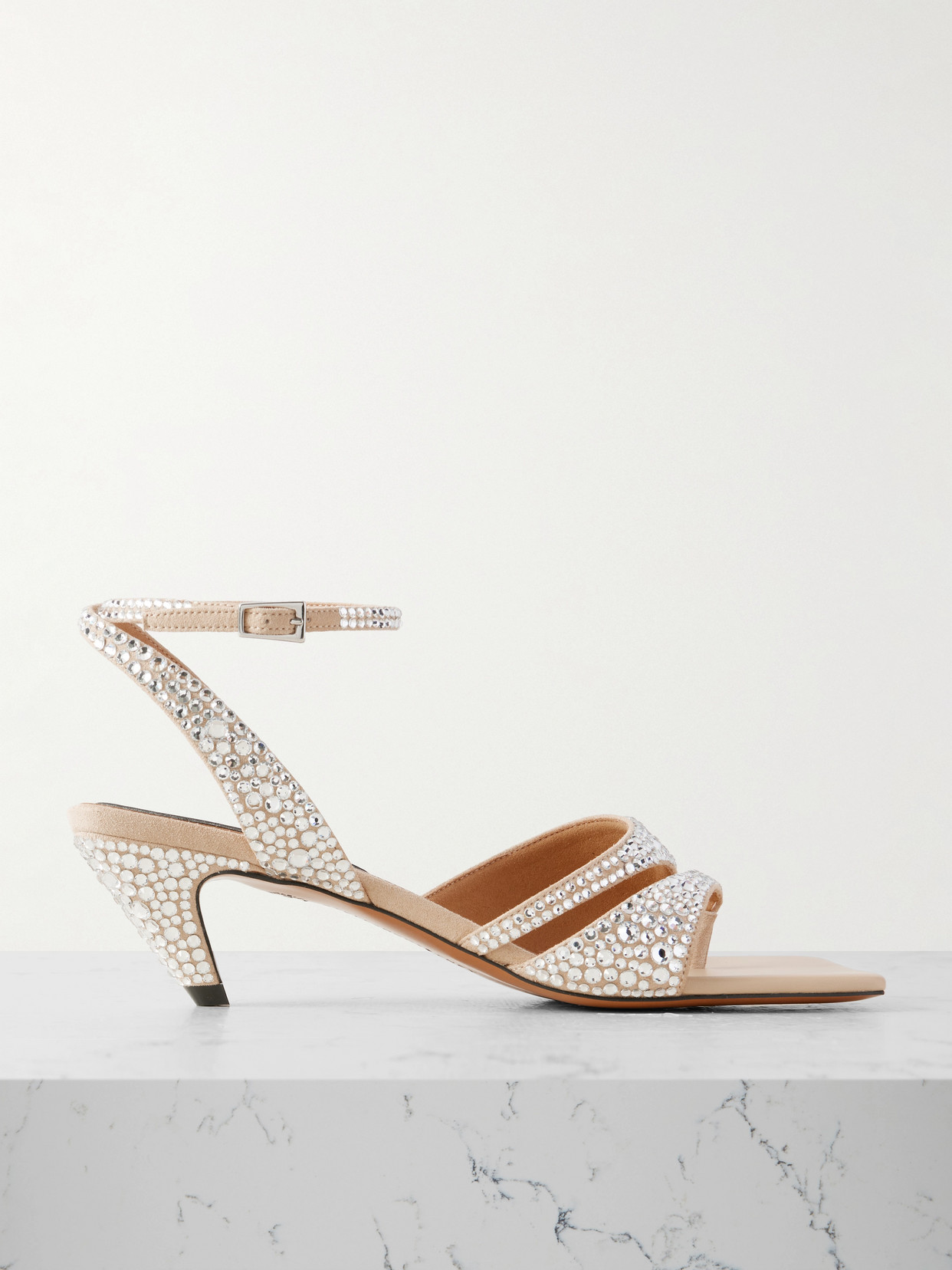Stella Mccartney Crystal-embellished Brushed Sandals