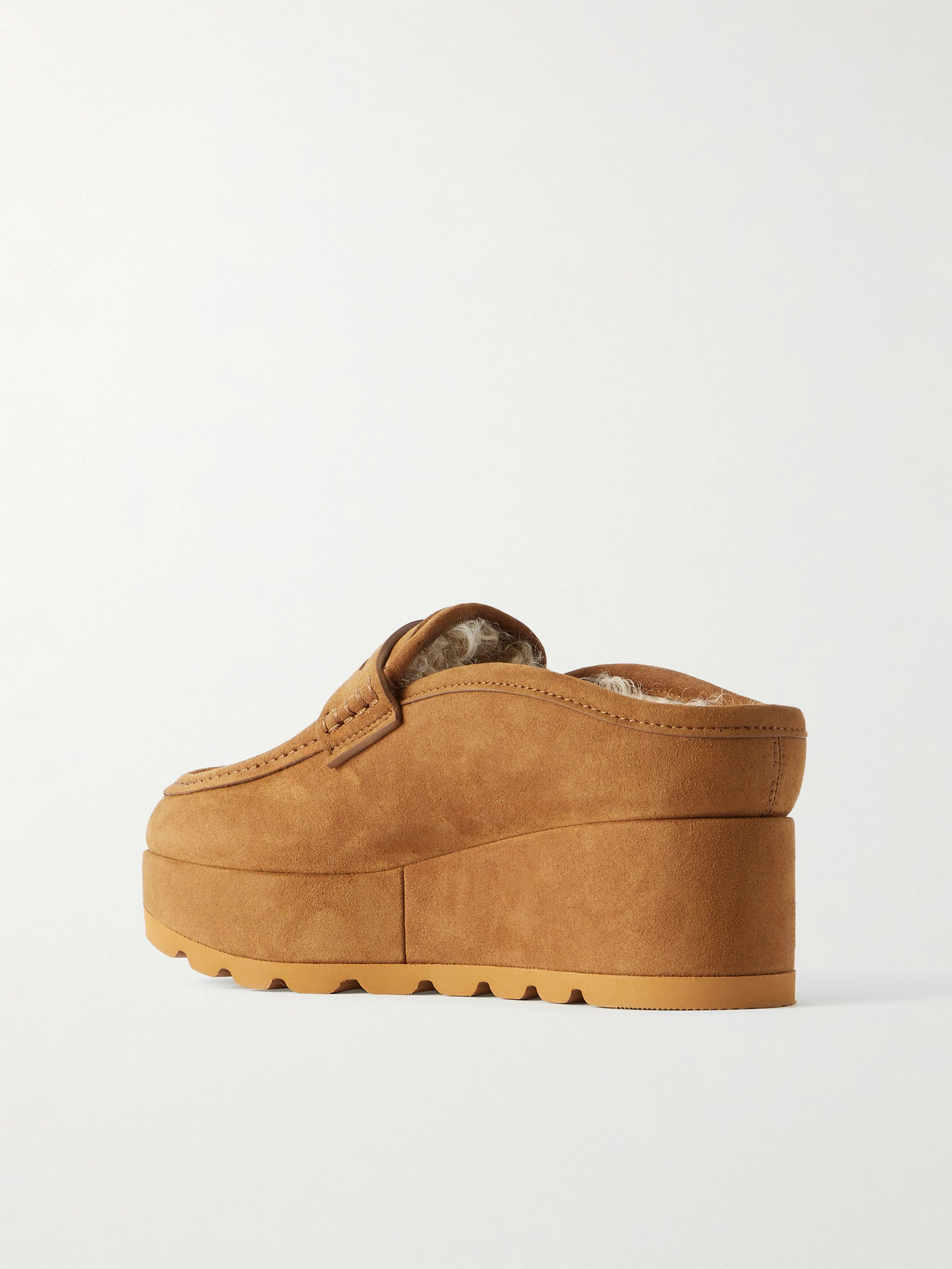 Stella Mccartney Sneak-elyse Platform Loafer Slippers Pecan In Brown