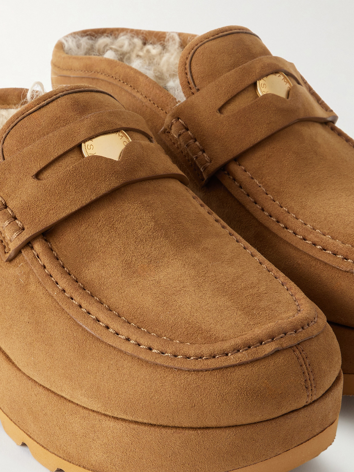 Stella Mccartney Sneak-elyse Platform Loafer Slippers Pecan In Brown