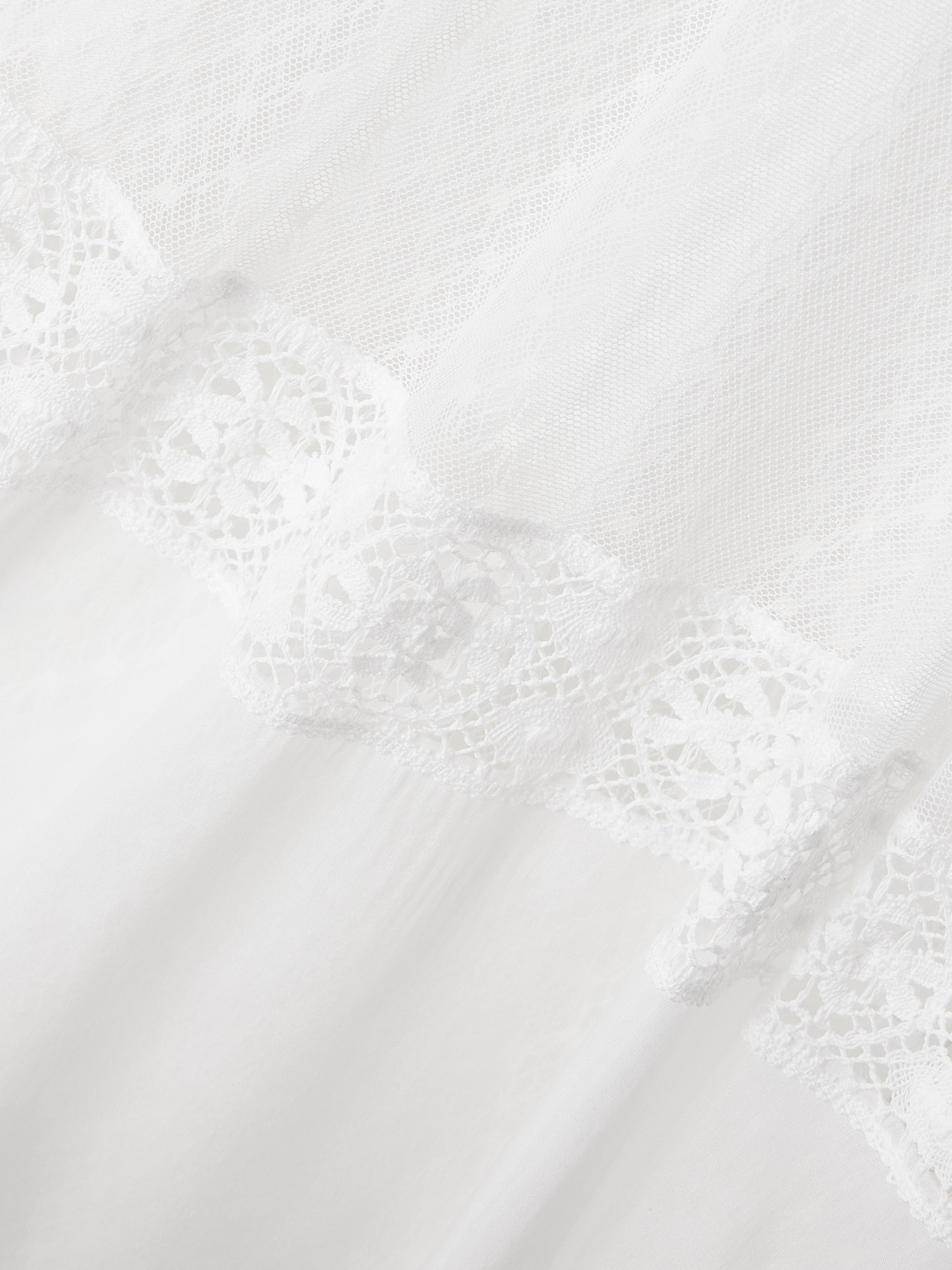 Shop Ralph Lauren Malti Lace-trimmed Cotton And Mulberry Silk-blend Voile And Tulle Maxi Skirt In White
