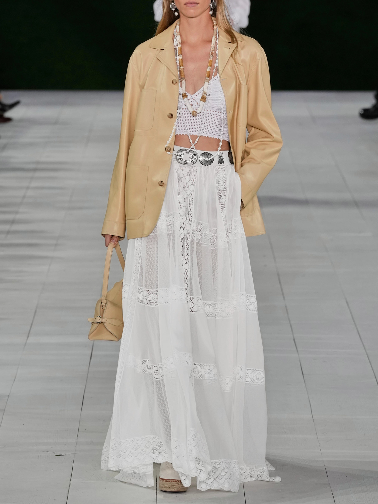 Shop Ralph Lauren Malti Lace-trimmed Cotton And Mulberry Silk-blend Voile And Tulle Maxi Skirt In White