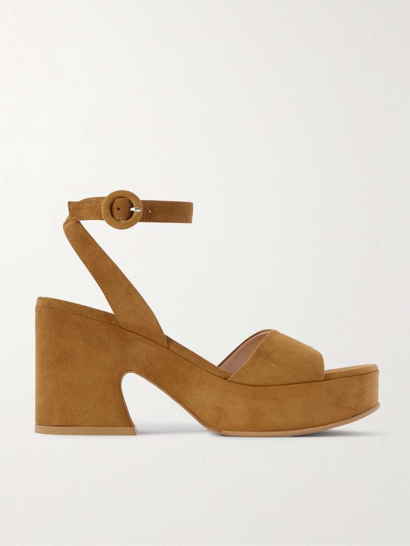 Gianvito Rossi Alma 55 Suede Platform Sandals