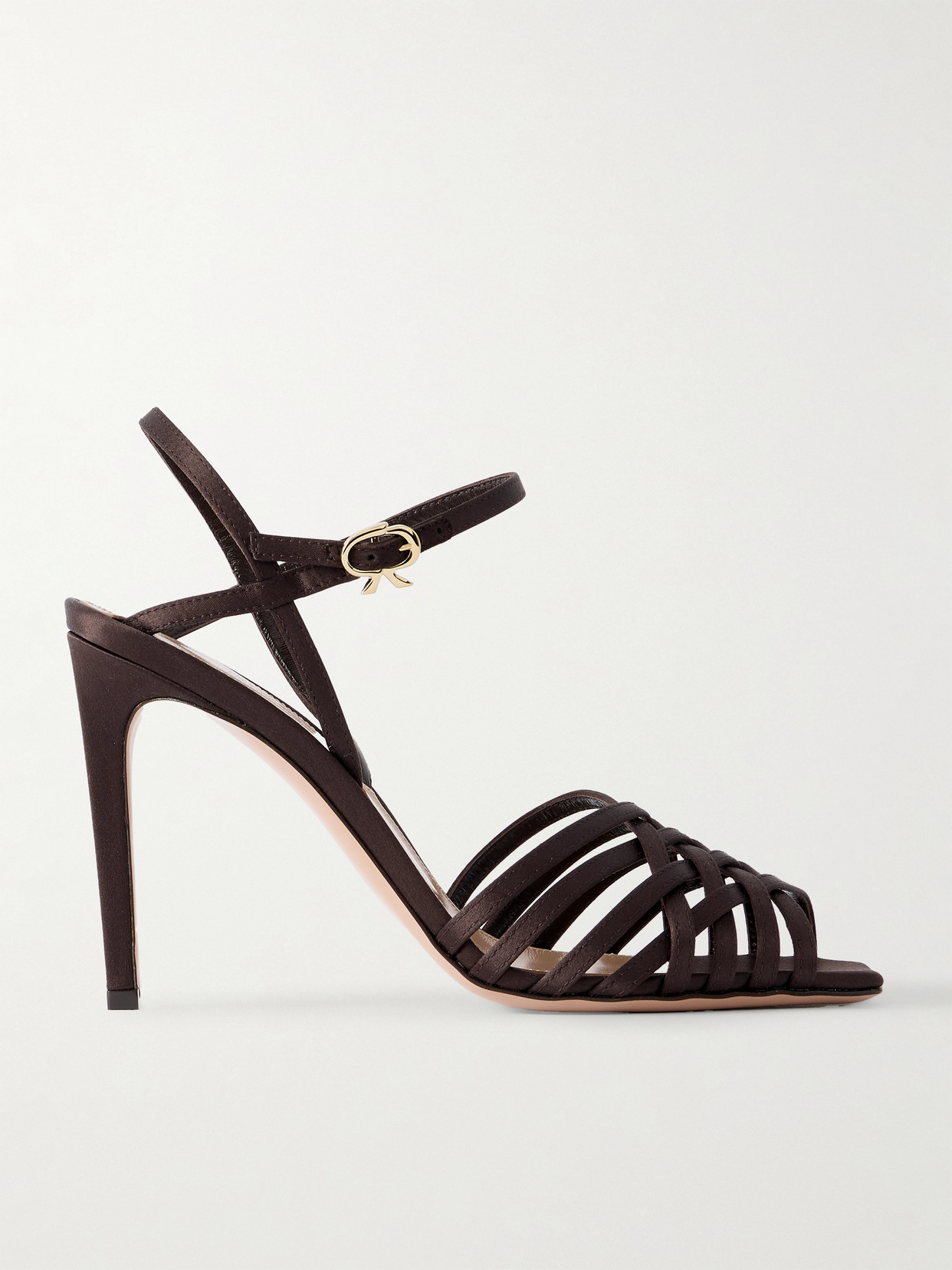 Gianvito Rossi Kerry 95 Satin Sandals In Brown