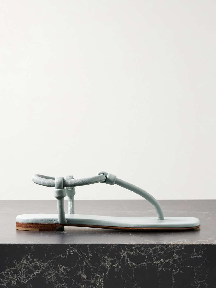 Gianvito Rossi Juno Thong Knotted Leather Sandals