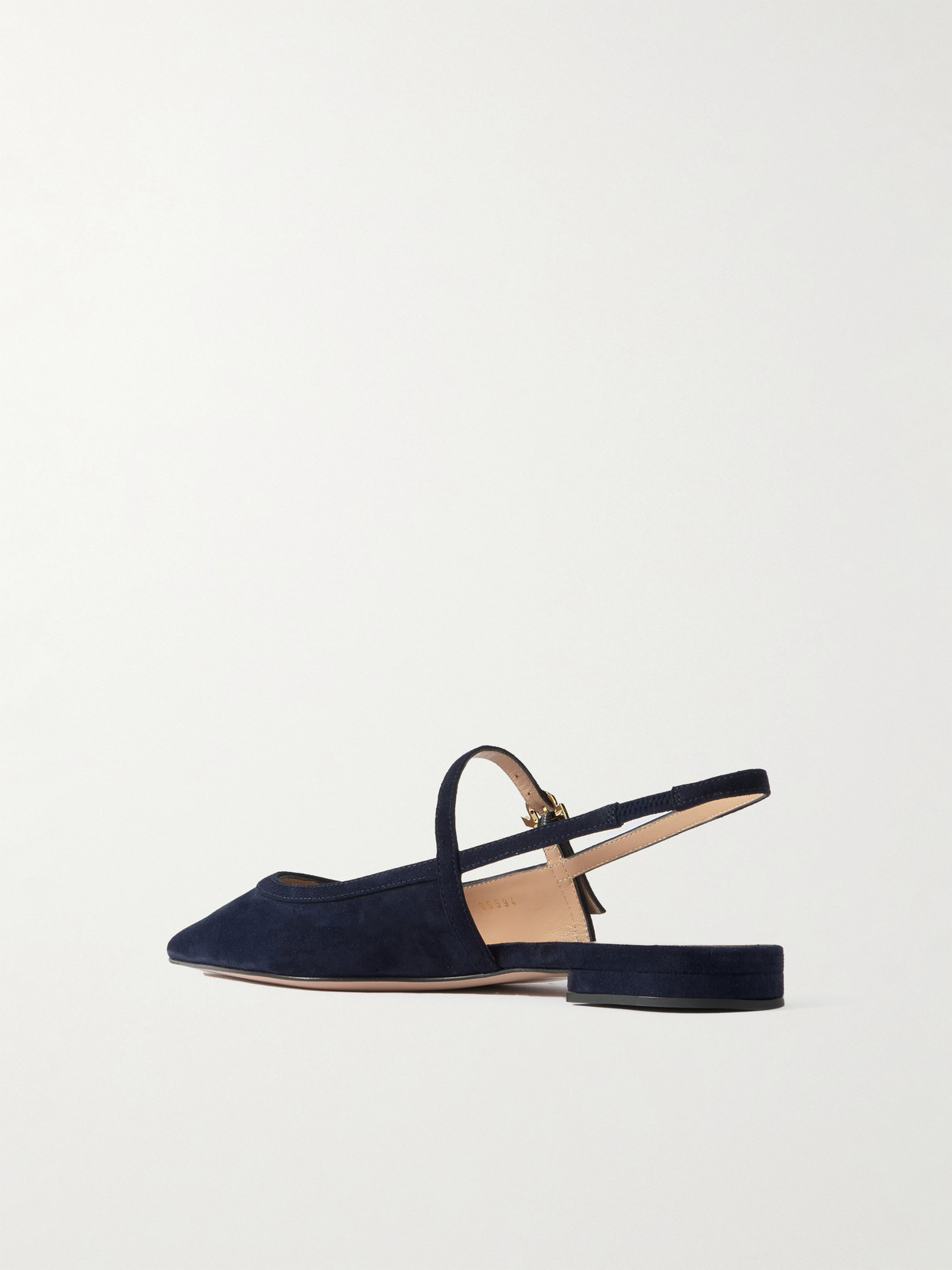 Gianvito Rossi Buckled Suede Slingback Flats