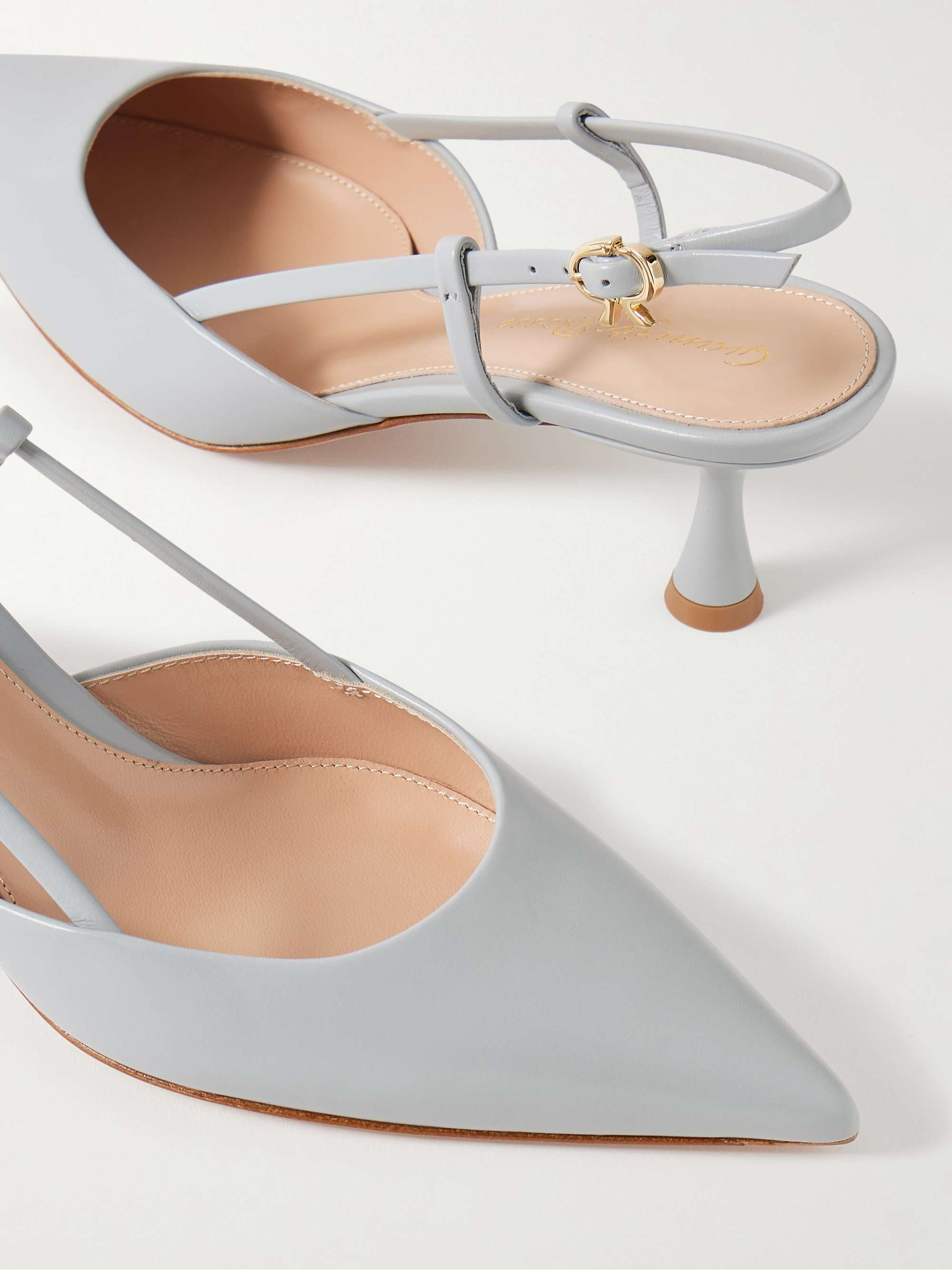 GIANVITO ROSSI Escarpins à brides arrière en cuir Ascent 55