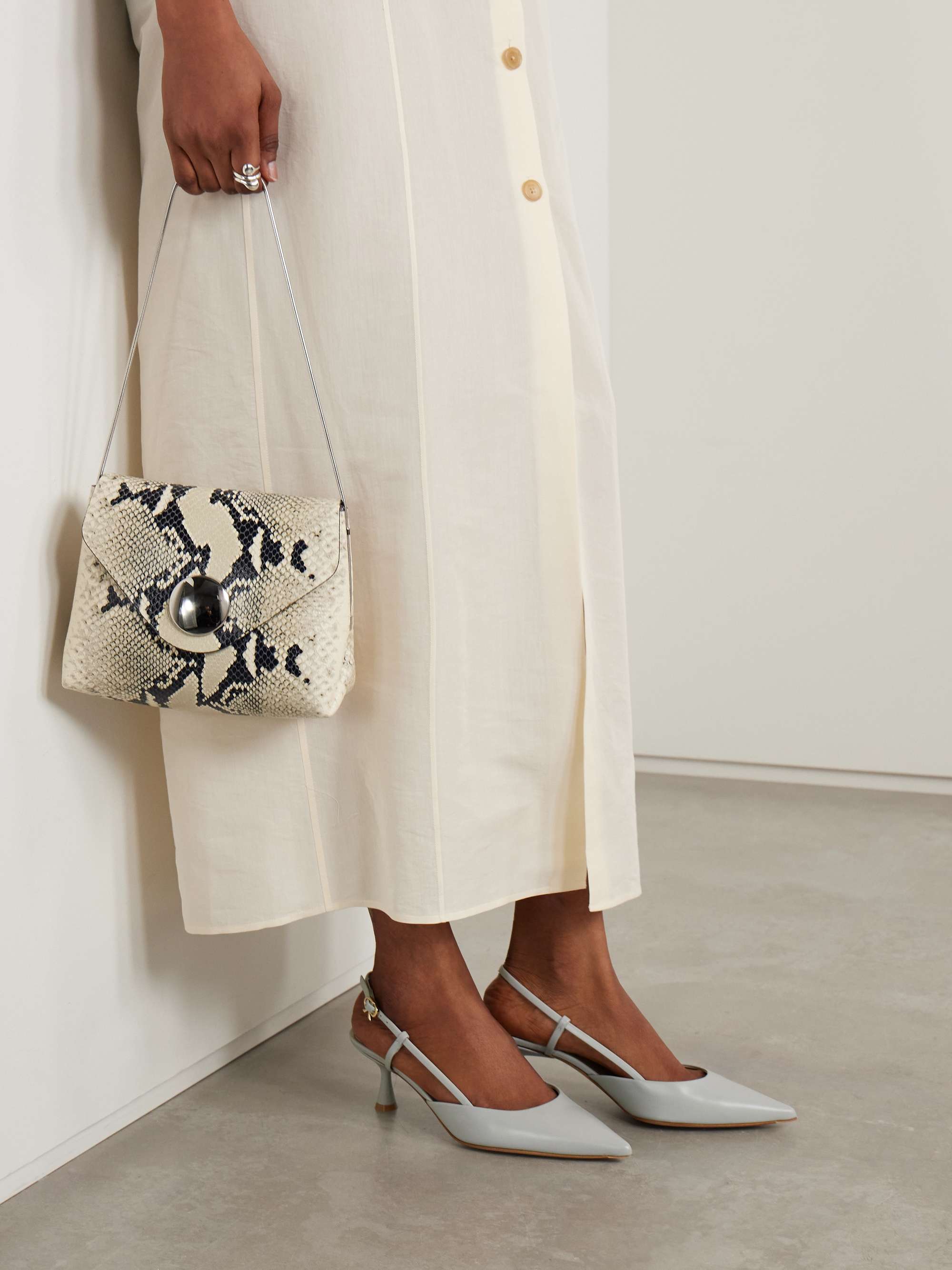 GIANVITO ROSSI Escarpins à brides arrière en cuir Ascent 55