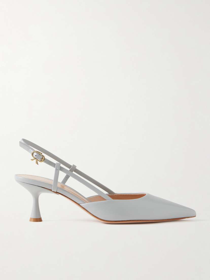 Gianvito Rossi Ascent 55 Leather Slingback Pumps