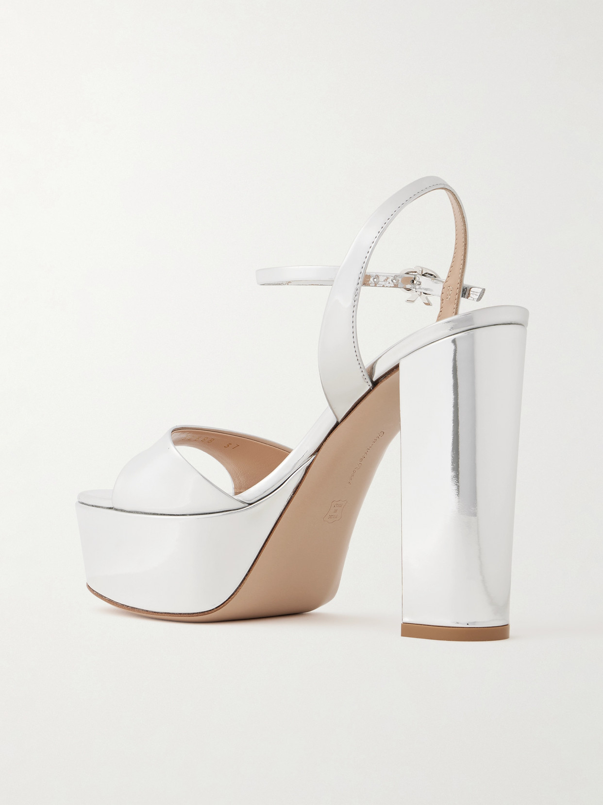 Gianvito Rossi 85 Mirrored-leather Platform Sandals