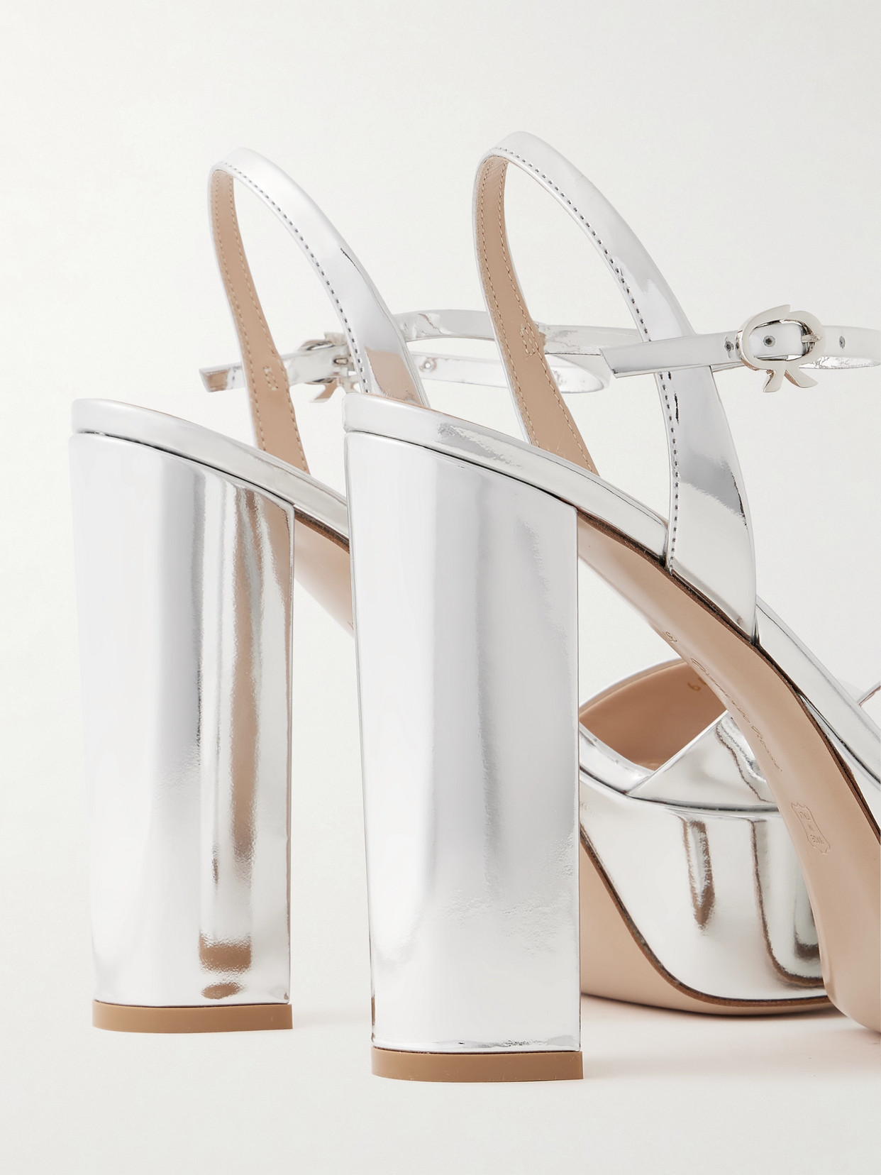 Gianvito Rossi 85 Mirrored-leather Platform Sandals