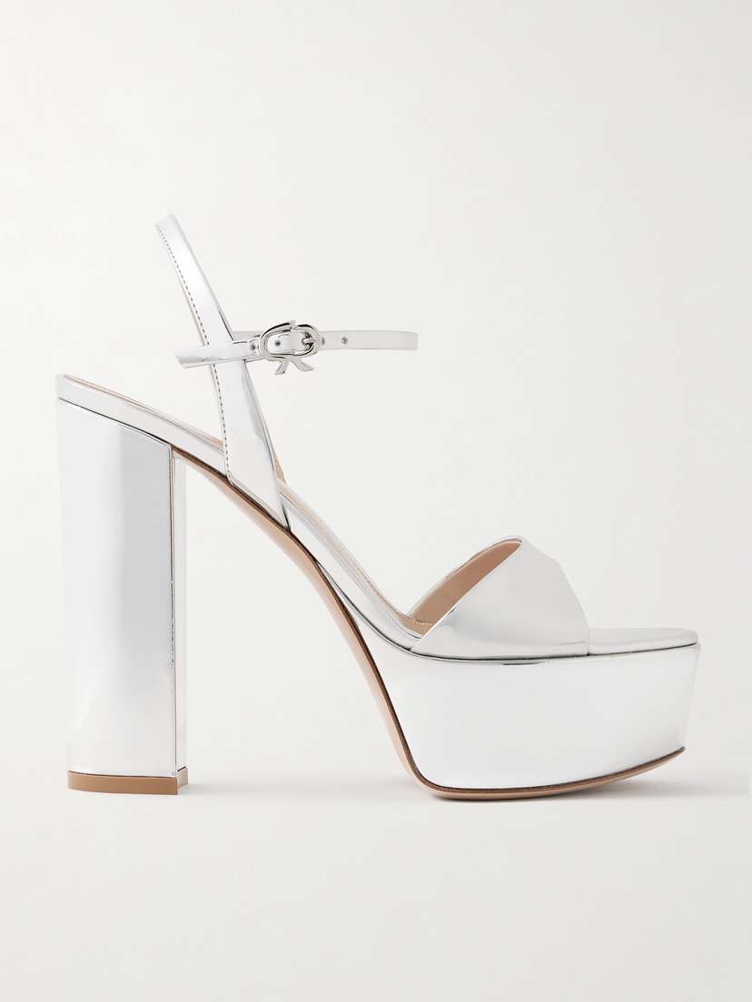 Gianvito Rossi Marlena 85 Mirrored-leather Platform Sandals