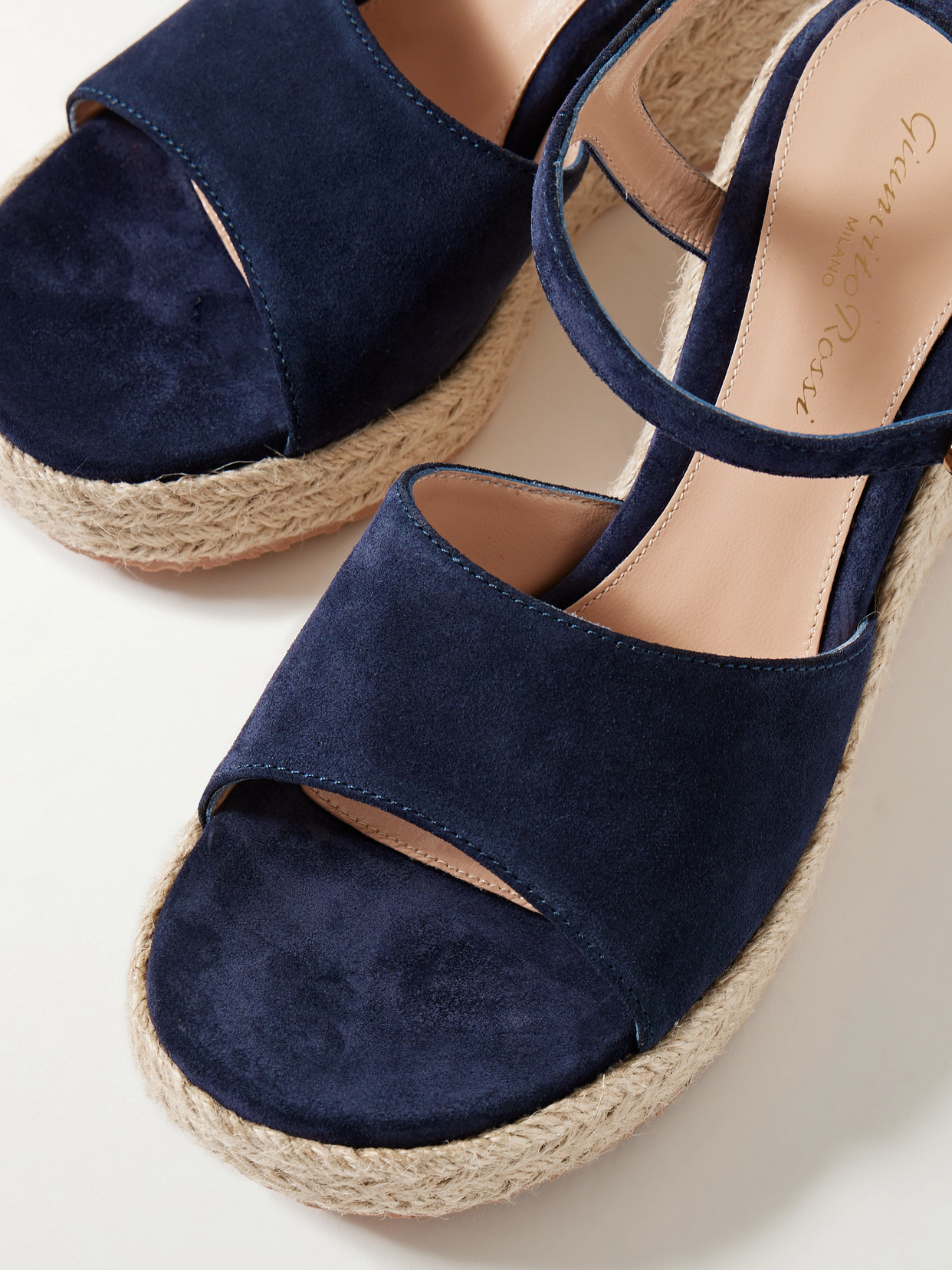 Gianvito Rossi 90 Suede Espadrille Wedge Sandals