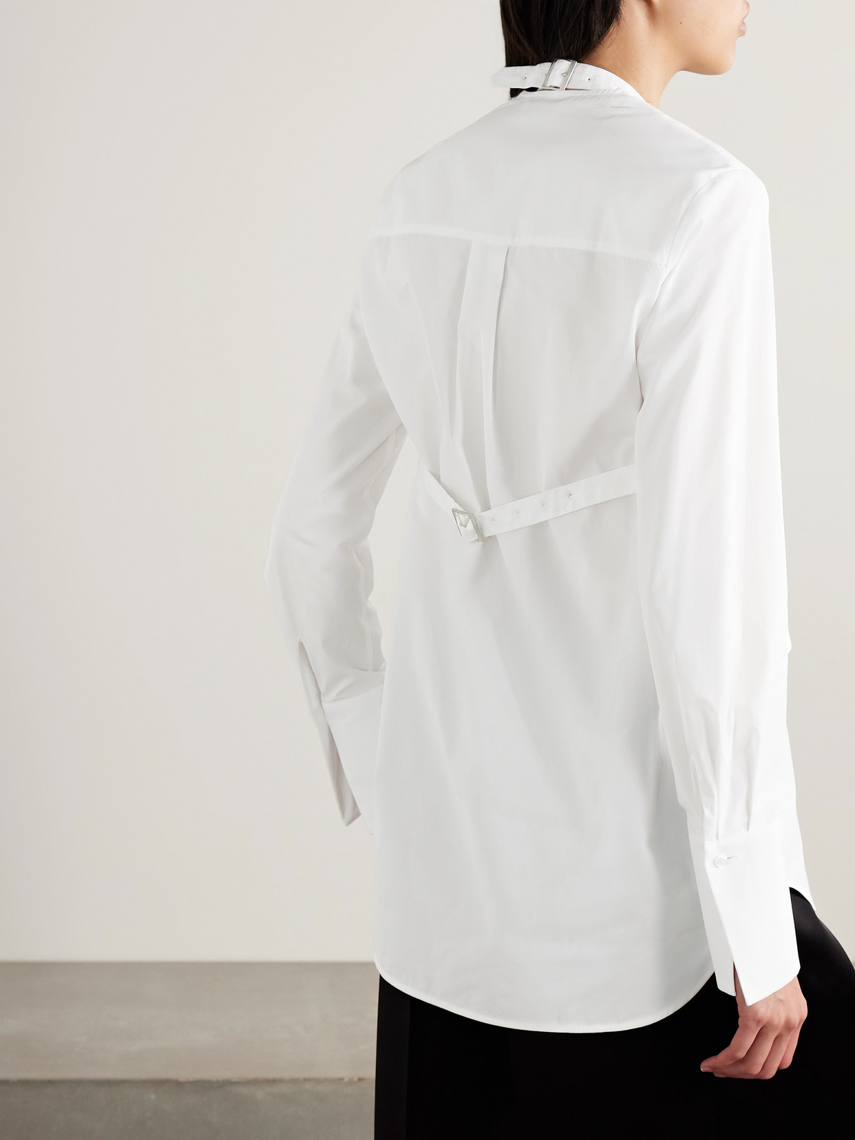 Wardrobe.nyc Convertible Layered Buckled Cotton-poplin Shirt