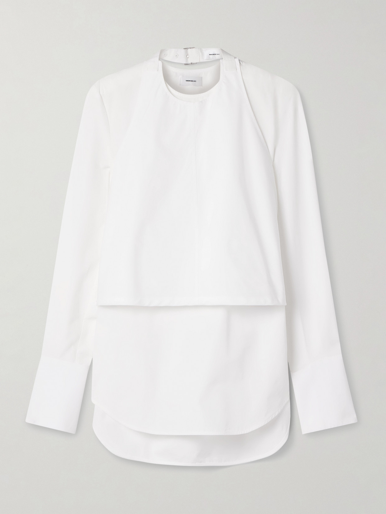 Wardrobe.nyc Convertible Layered Buckled Cotton-poplin Shirt