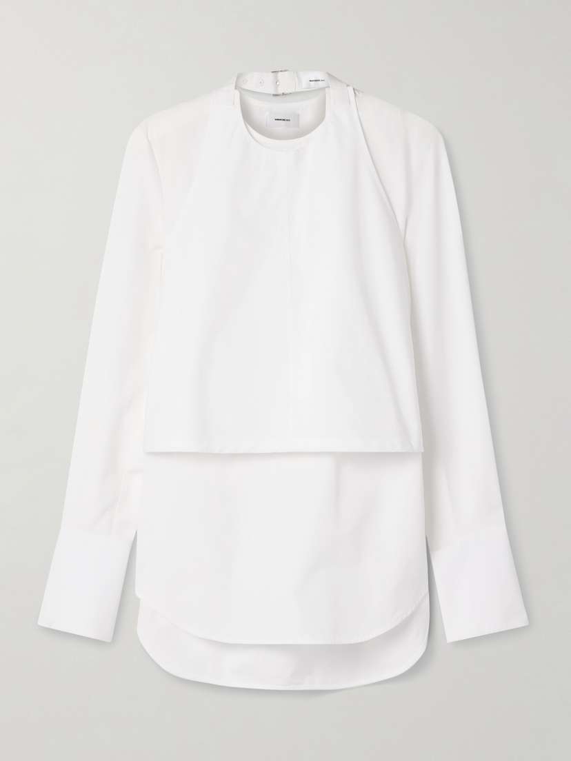 Wardrobe.NYC Convertible Layered Buckled Cotton-poplin Shirt