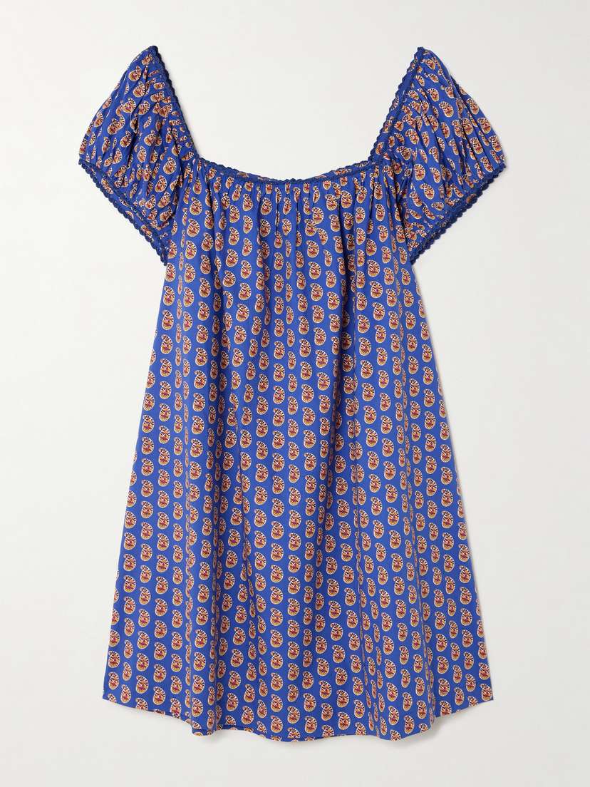 DÔEN Julie Paisley-print Organic Cotton-poplin Mini Dress