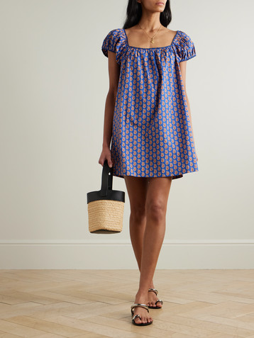 Dôen Julie paisley-print organic cotton-poplin mini dress