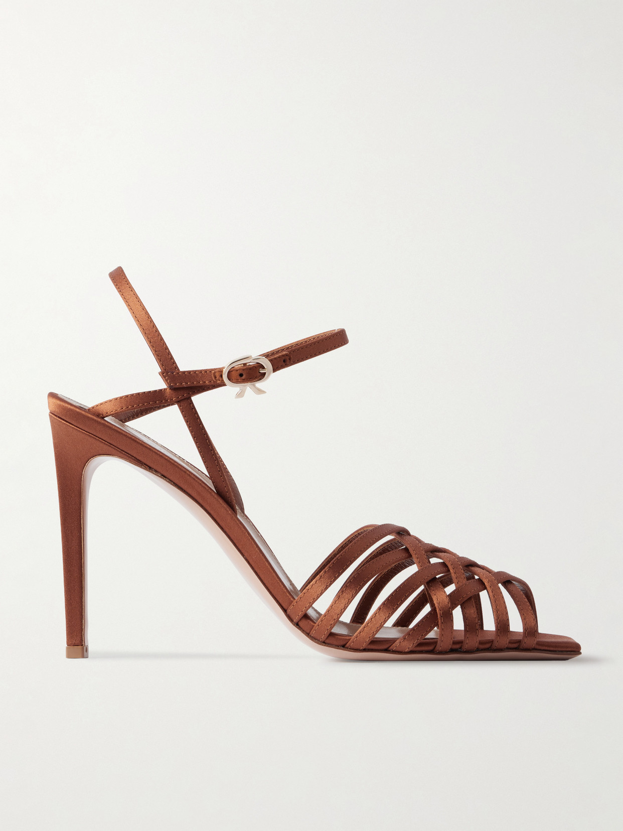 Gianvito Rossi Kerry 95 Satin Sandals In Orange