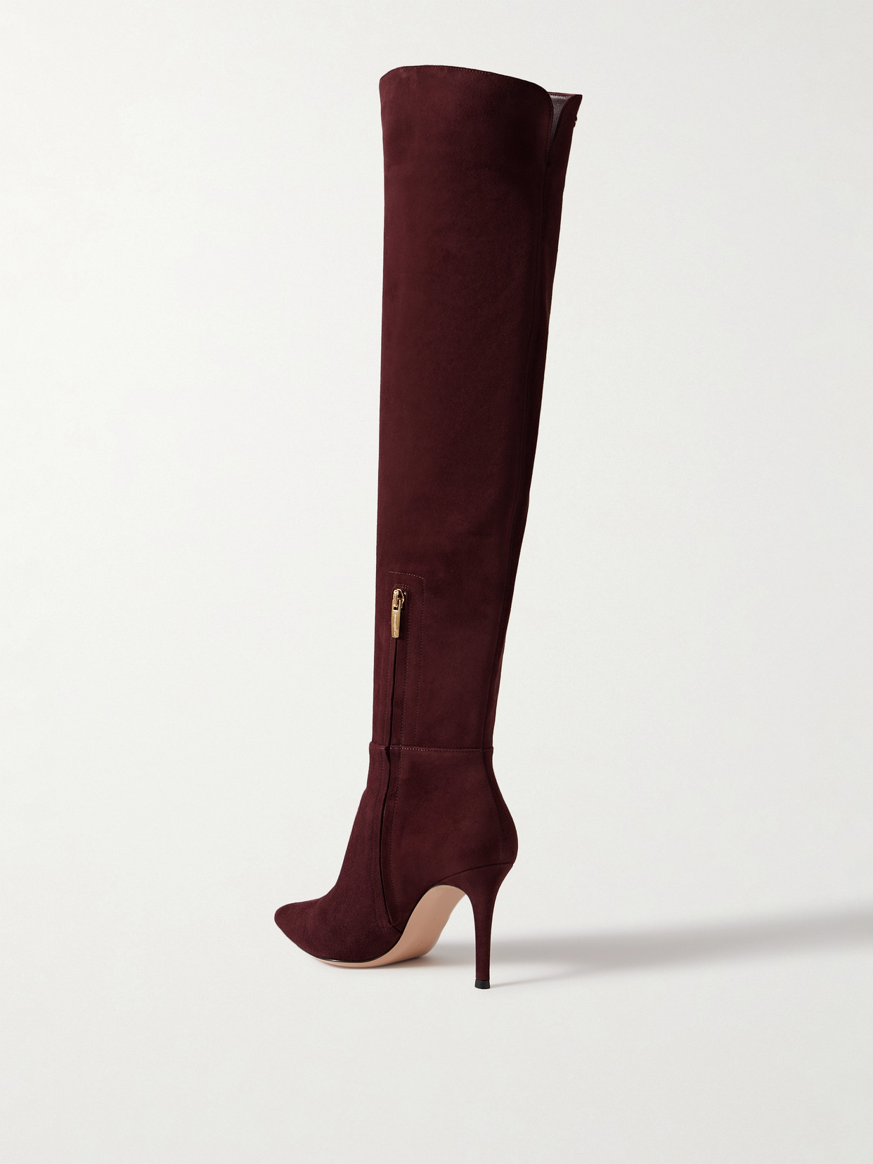 Gianvito Rossi 85 Suede Over-the-knee Boots In Burgundy