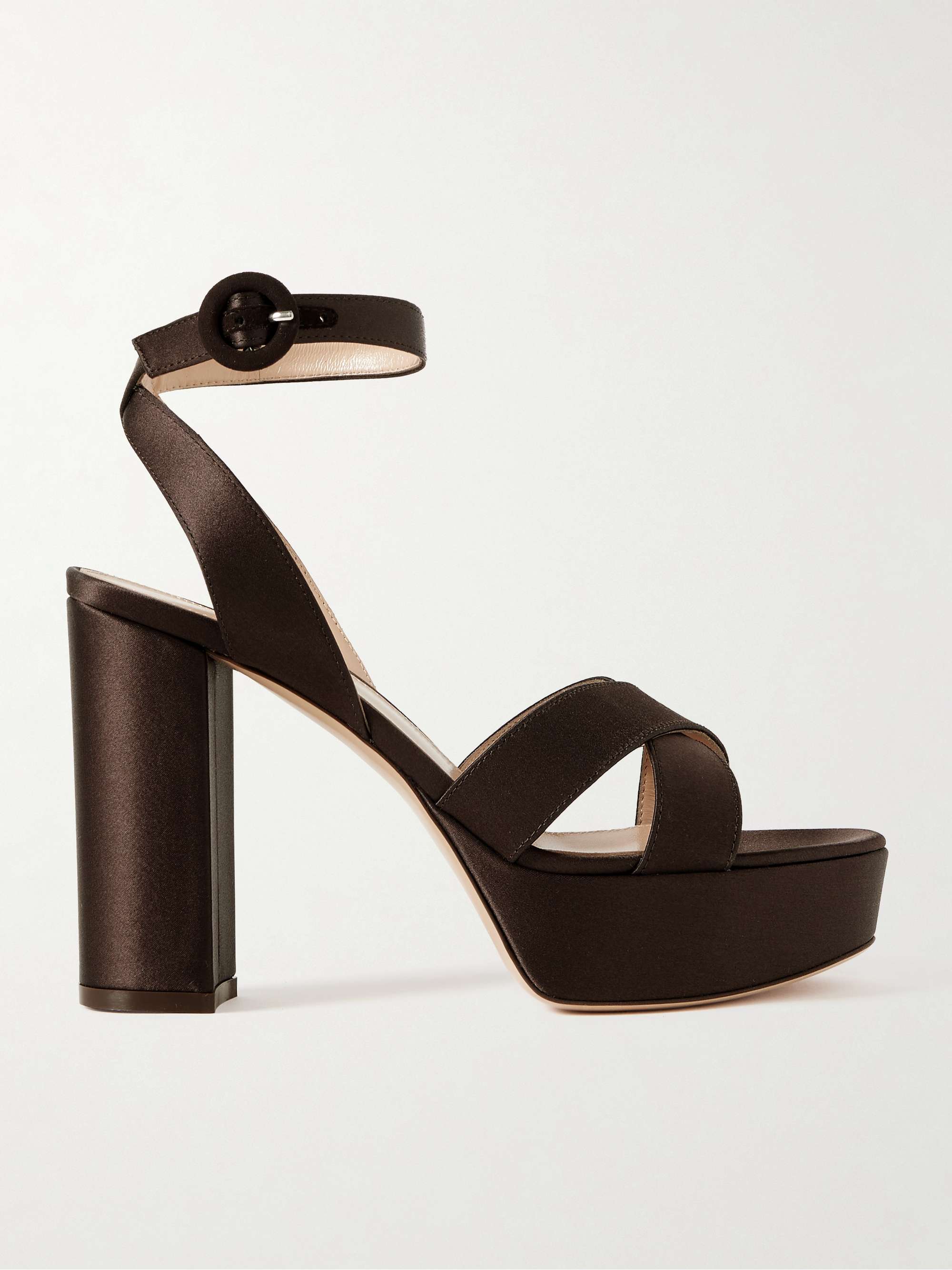 GIANVITO ROSSI 70 サテン プラットフォームサンダル | NET-A-PORTER GIANVITO ROSSI 70 サテン プラットフォームサンダル | NET-A-PORTER