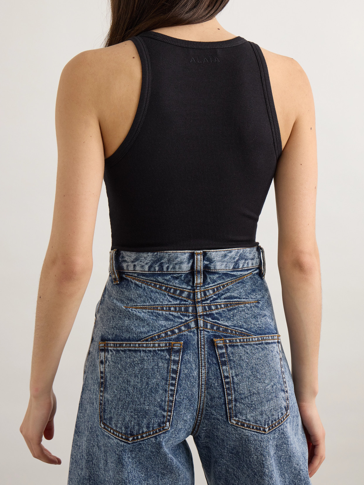 Alaïa Ribbed-knit Bodysuit