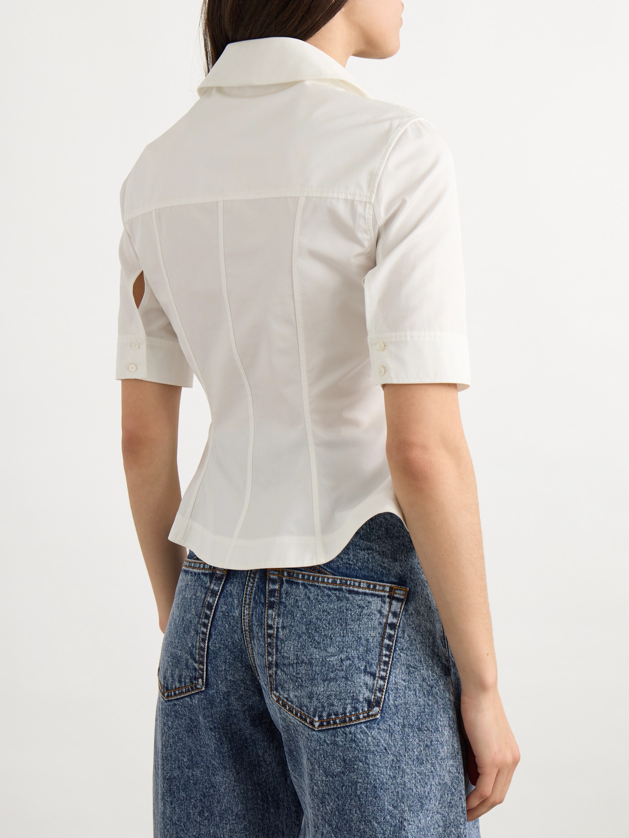 Alaïa Cotton Poplin Peplum Shirt