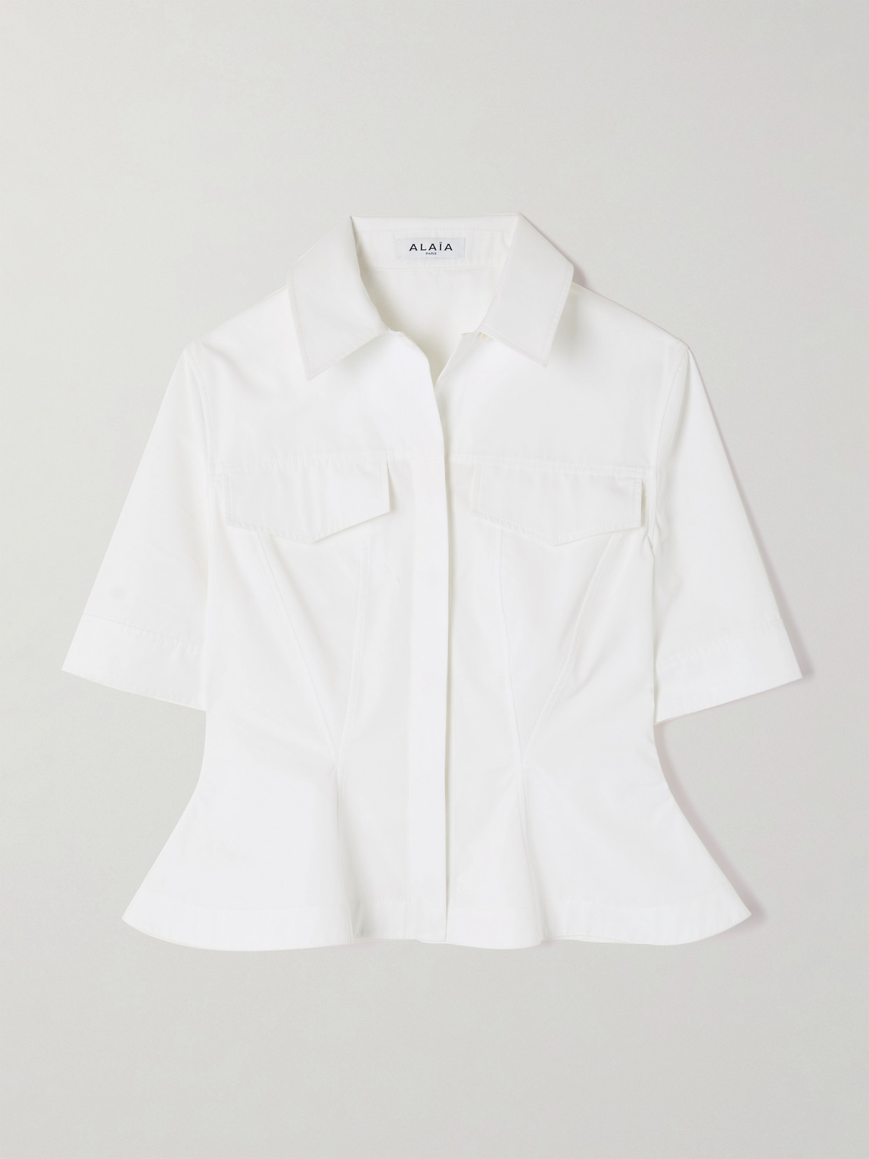 Alaïa Cotton Poplin Peplum Shirt