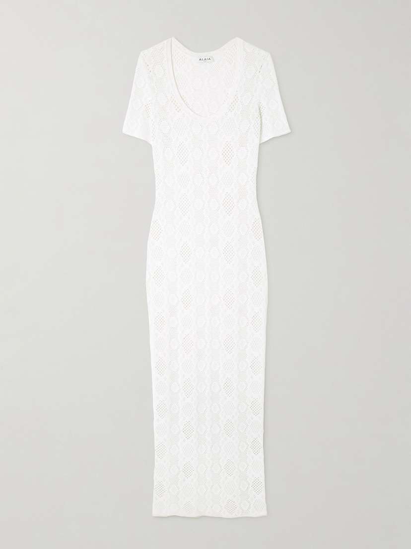 Alaïa Open-knit Midi Dress