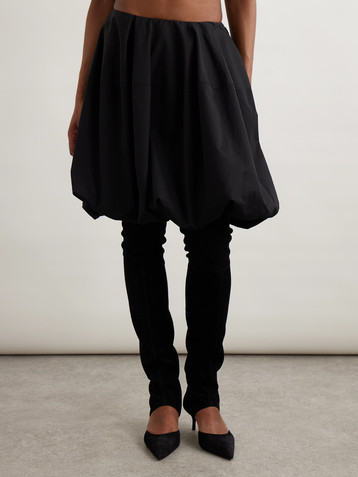 Alaïa Gathered cotton-poplin mini skirt
