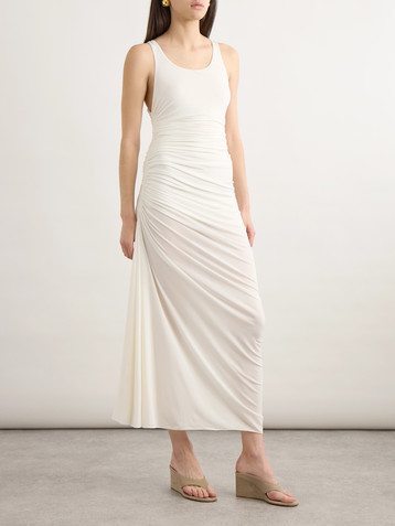 Alaïa Gathered stretch-jersey midi dress