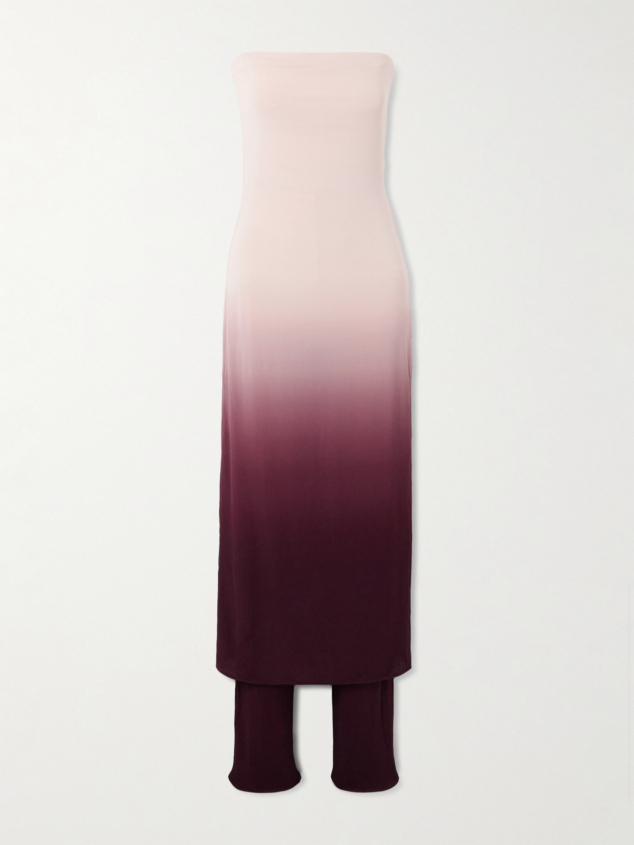 Alaïa Strapless Layered Dégradé Jersey Jumpsuit In Pink