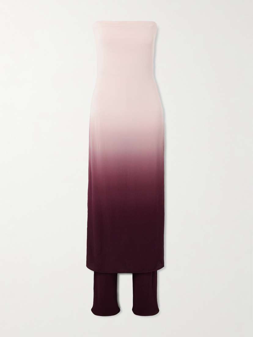 Alaïa Strapless Layered Dégradé Jersey Jumpsuit