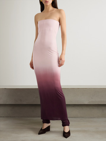 Alaïa Strapless layered dégradé jersey jumpsuit