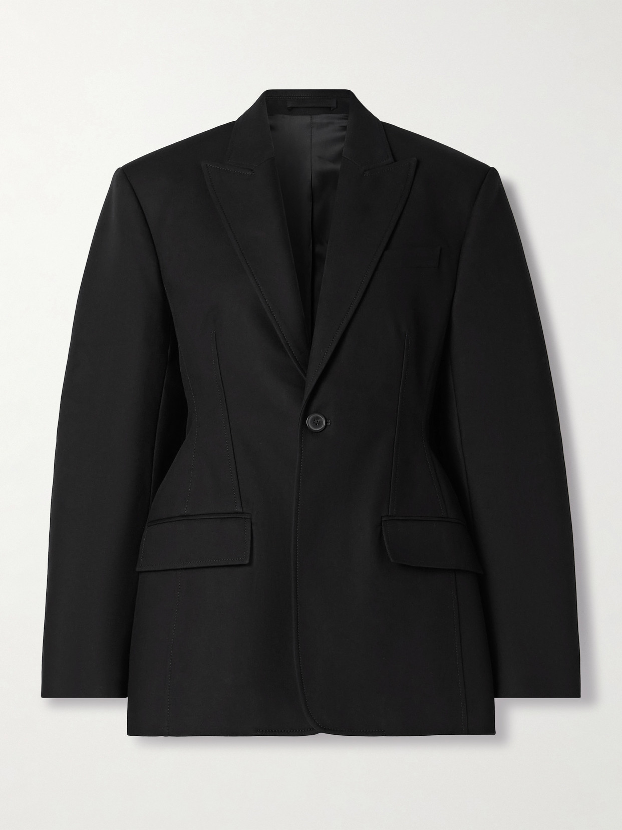 Wardrobe.nyc Contour Cotton-twill Blazer In Black