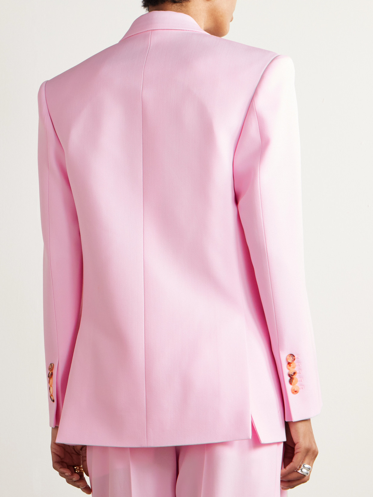 WARDROBE.NYC OVERSIZED DOUBLE-BREASTED GRAIN DE POUDRE WOOL BLAZER