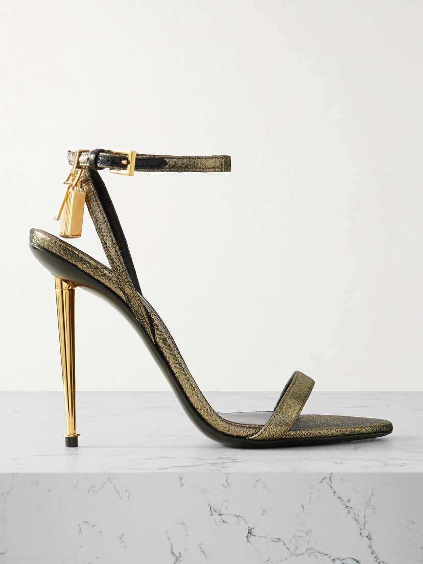 Tom Ford Padlock Lamé Sandals
